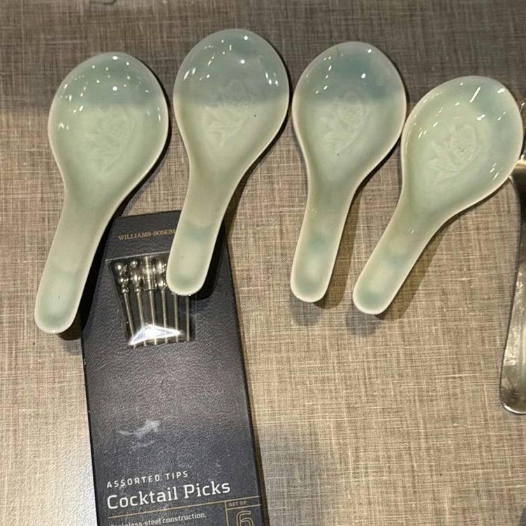 Assorted Flatware, Serving Utensils, Ceramic Asian Spoons, and Cocktail Picks - image 3 of 7