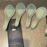 Assorted Flatware, Serving Utensils, Ceramic Asian Spoons, and Cocktail Picks - thumbnail 3 of 7