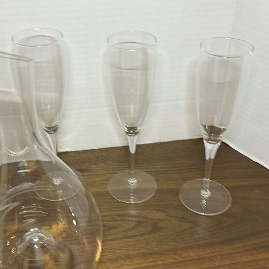 Glass Decanter and Champagne Flutes Set - image 5 of 5