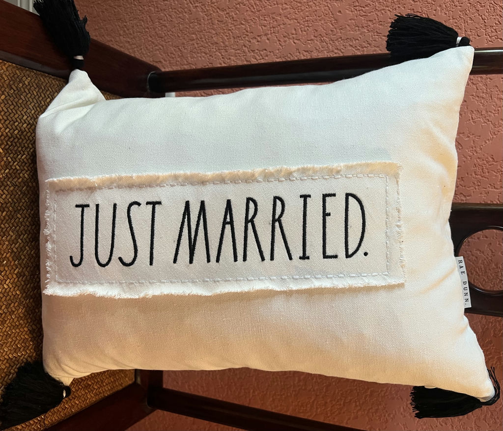 Rae Dunn Just Married Decorative Pillow - image 6 of 6