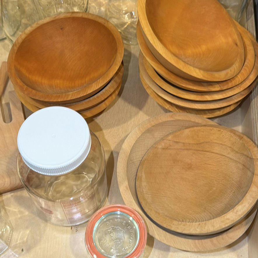 Wooden Bowls, Plates, Utensils, and Glass Storage Jars - image 5 of 6