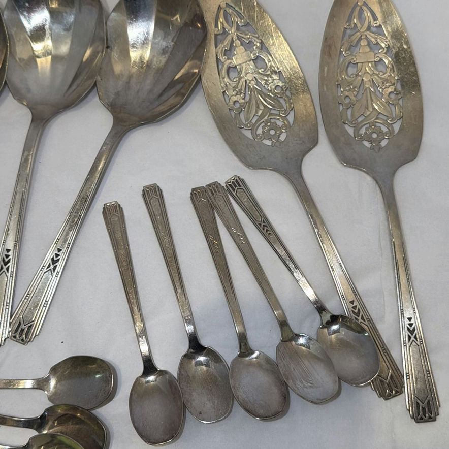 Silver-Tone Serving Utensils and Spoon Set - image 9 of 9