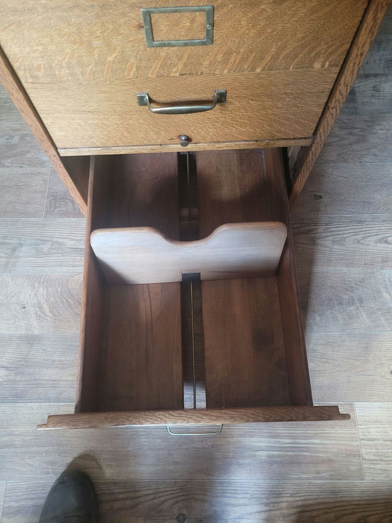 Antique Wooden File Cabinet - image 7 of 12