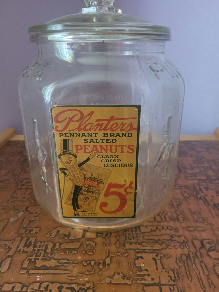 Planters Pennant Brand Peanuts Glass Counter Jar - image 1 of 8