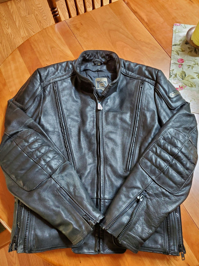 Hein Gericke Black Leather Motorcycle Jacket Size 44 - image 2 of 8