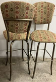 Two Metal Cushioned Bar Stools - thumbnail 4 of 4