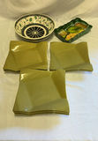 Olive Green Pier 1 Dishware, Hand painted Mexican Pottery - thumbnail 1 of 8