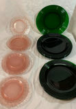 Assorted Depression pink and Green Glass Plates - thumbnail 1 of 6