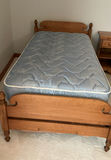 Vintage Solid Maple Wood Twin Bed Frame, Includes Mattress And Bedding - thumbnail 3 of 7