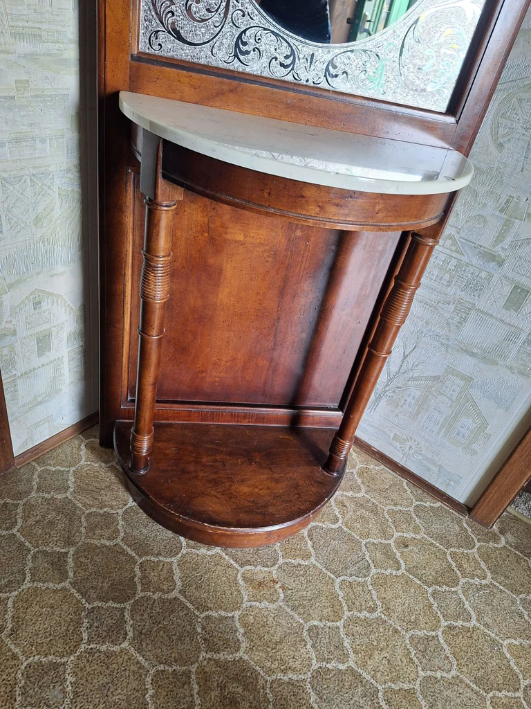 Wood Hall Tree Mirror with Marble Shelf - image 4 of 4