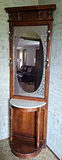 Wood Hall Tree Mirror with Marble Shelf - thumbnail 1 of 4