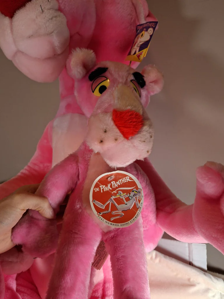 Vintage Dakin 1996 Pink Panther Plush Toys, 44" And 2 Smaller 1980s Plush Pink Panthers - image 8 of 8