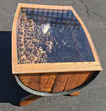 Unique Barrel Wood and Acrylic Display Coffee Table, Super Cool Piece! - thumbnail 5 of 6