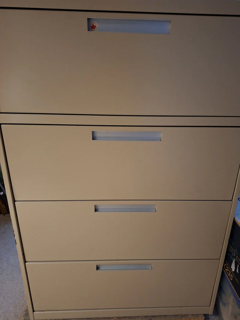 Massive Steel Filing Cabinet, 4 Large Drawers, 36" Wide - image 4 of 4