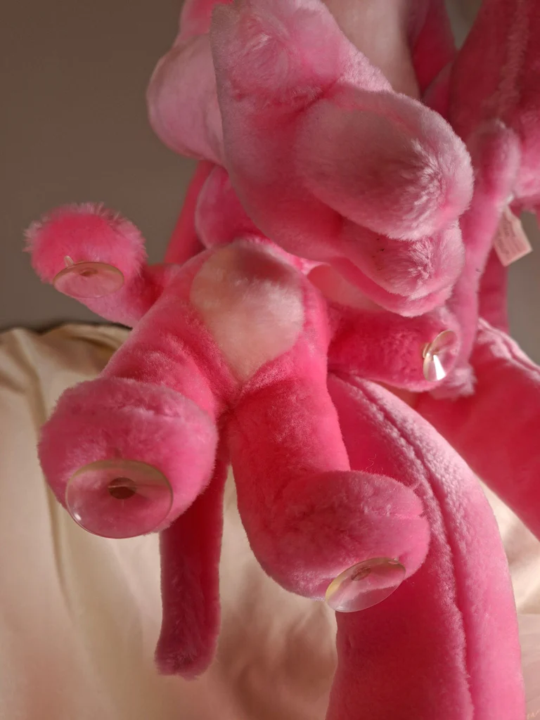Vintage Dakin 1996 Pink Panther Plush Toys, 44" And 2 Smaller 1980s Plush Pink Panthers - image 4 of 8