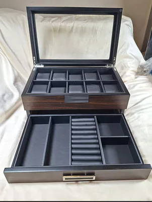 DECOREBAY Luxury Wooden Watch Display/Storage Box, IN Original Box Like New - Image 1 of 7