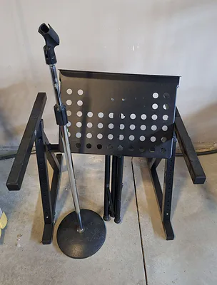 Music Stand, Microphone Stand, and Pair of Support Stands - Image 1 of 5