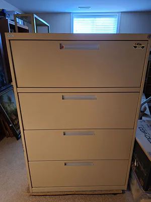 Massive Steel Filing Cabinet, 4 Large Drawers, 36" Wide - Image 1 of 4