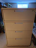 Massive Steel Filing Cabinet, 4 Large Drawers, 36" Wide - thumbnail 1 of 4