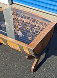 Unique Barrel Wood and Acrylic Display Coffee Table, Super Cool Piece! - thumbnail 2 of 6