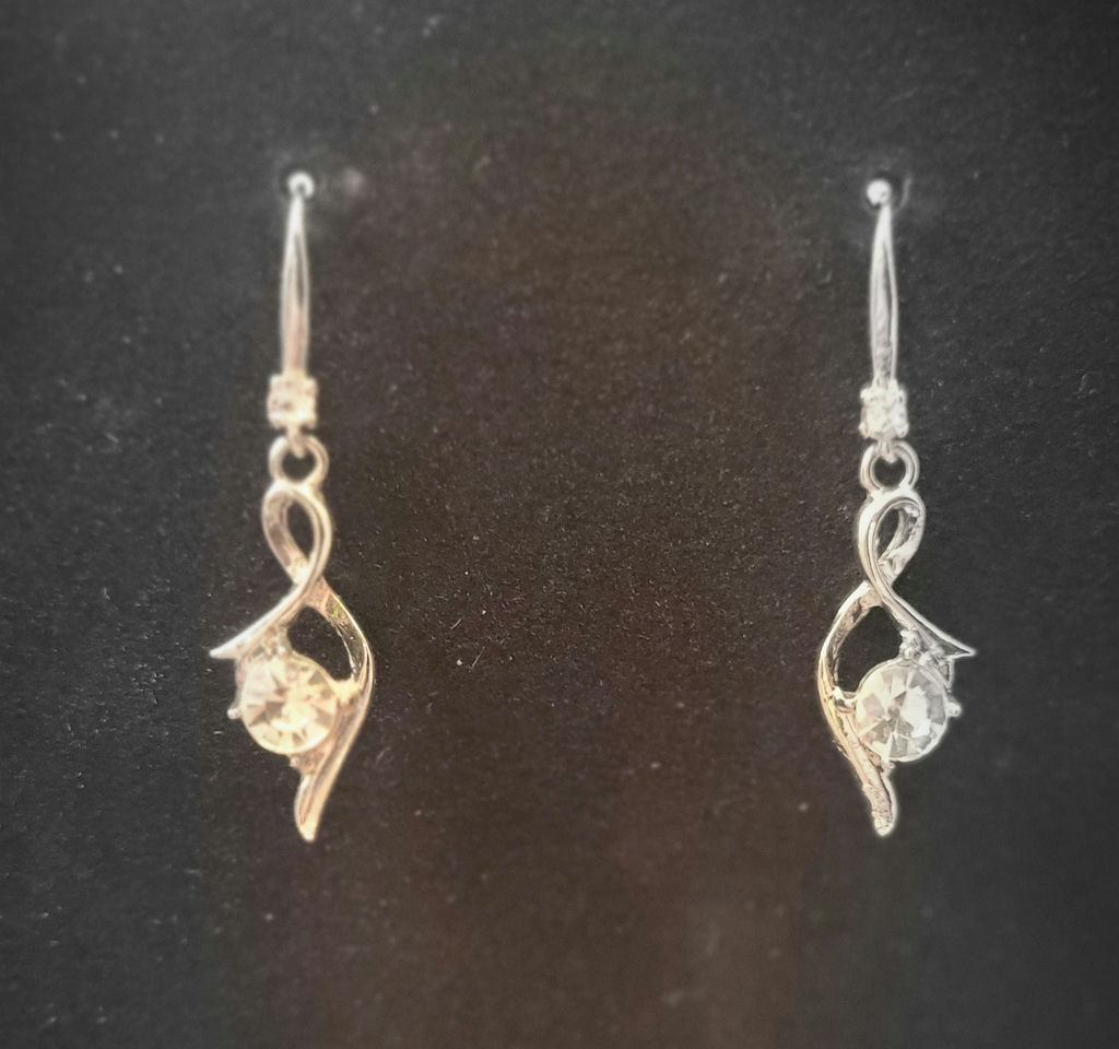 Pair of Sterling .925 Earrings w/ Stones - image 1 of 4
