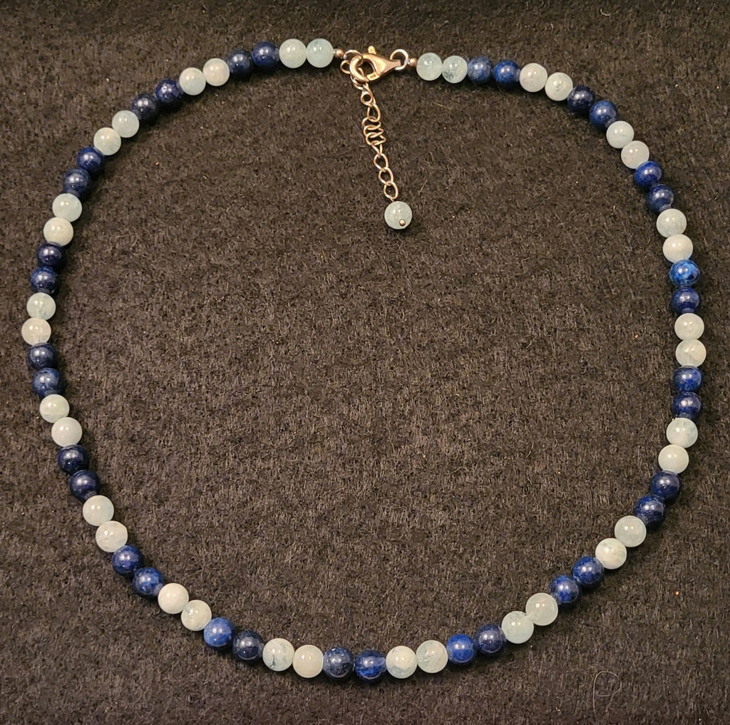 Vintage Lapis Lazuli Blue Lace Agate .925 - image 2 of 3