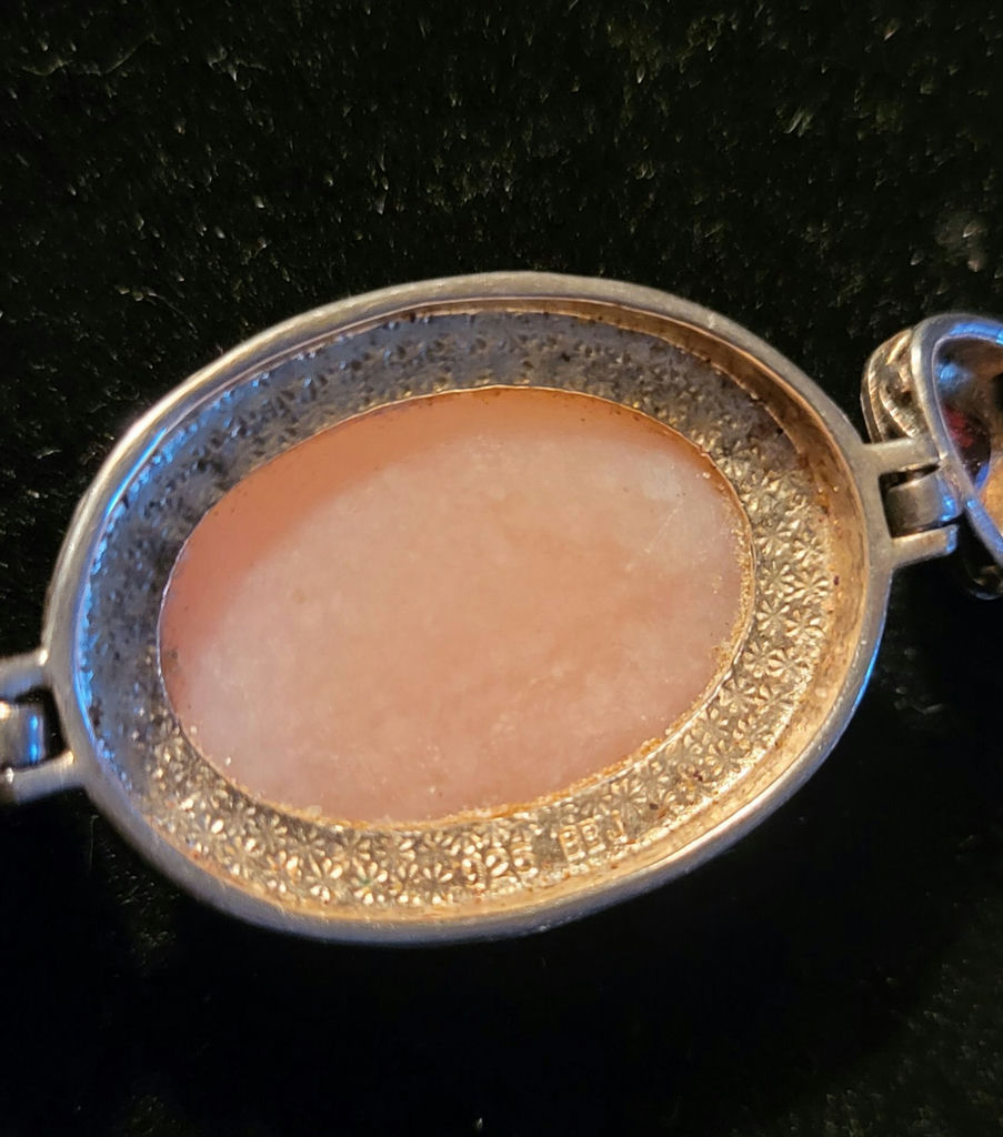 Pink Agate Bracelet w/ Red Stones .925 Sterling - image 3 of 3