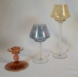 3 Glass Candle Holder Lot - thumbnail 1 of 4
