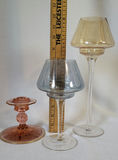 3 Glass Candle Holder Lot - thumbnail 2 of 4