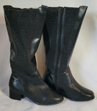 New Women's Tall Leather Black Boots 8w (#4) - thumbnail 1 of 5