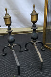 Vintage Brass Fire Screen w/ Pair Of Andirons - thumbnail 5 of 6