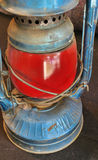 2 Vintage Blue w/Red Glass Lanterns - thumbnail 4 of 6