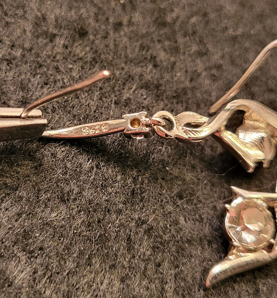 Pair of Sterling .925 Earrings w/ Stones - image 3 of 4