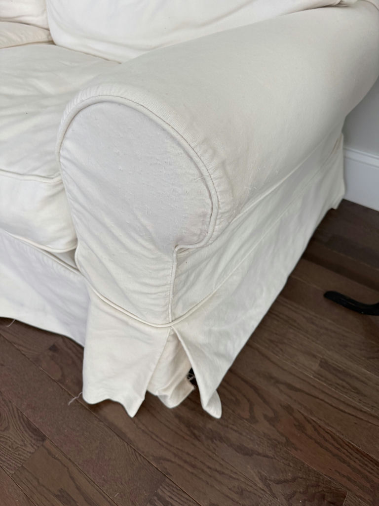 White slipcovered sofa - image 3 of 3