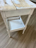 Distressed white nautical end table with drawer and lower shelf - thumbnail 3 of 5