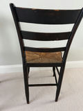 Black painted chair with woven rush seat and decorative back - thumbnail 2 of 3