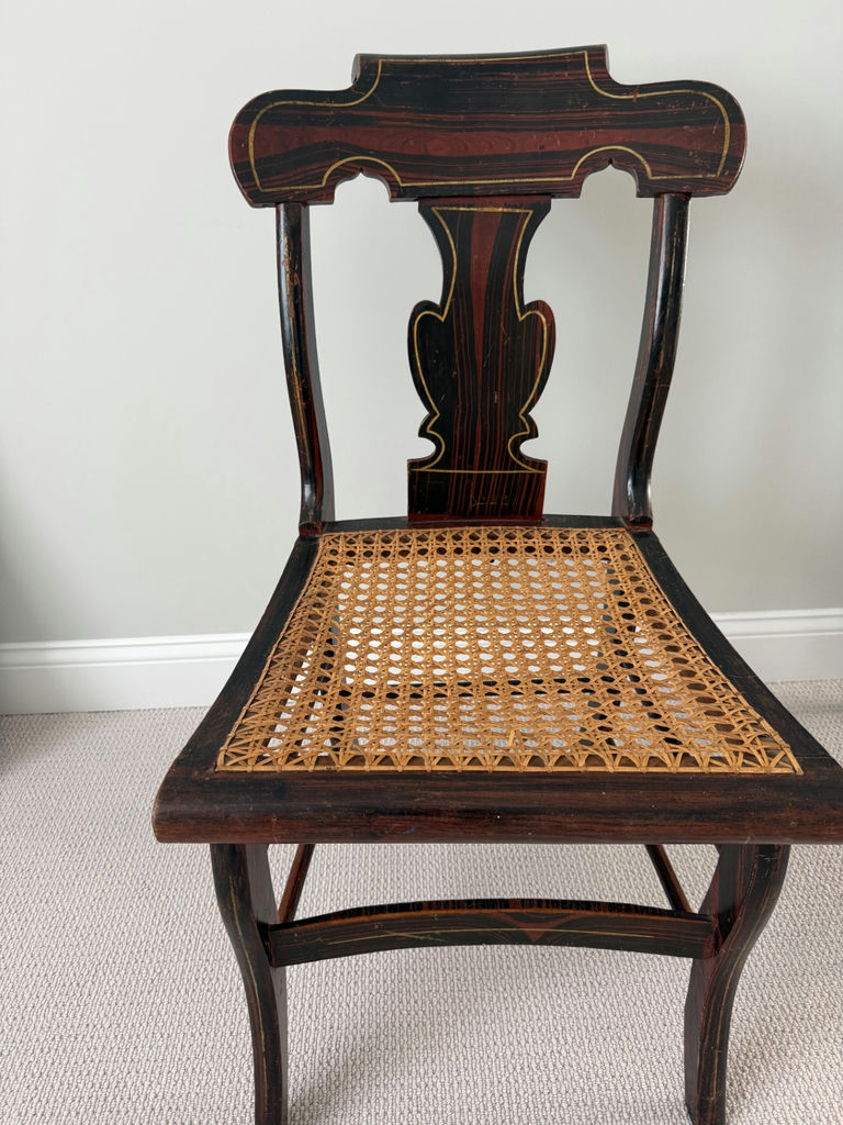 Antique wooden Hitchcock chair  with caned seat - image 1 of 3