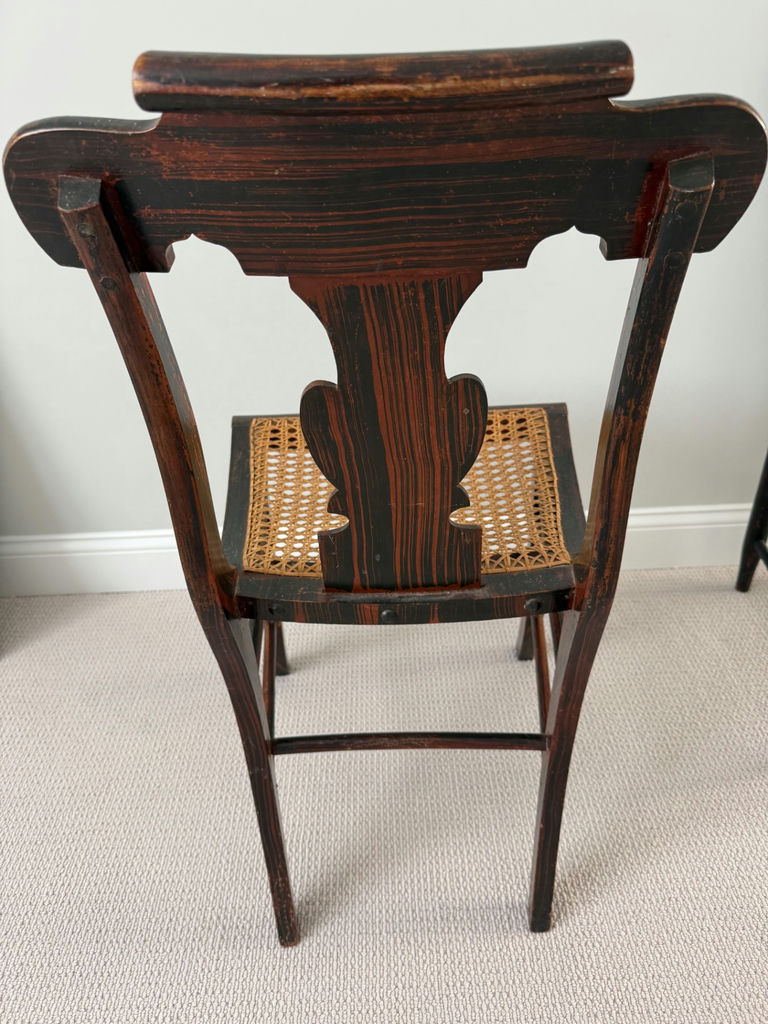 Antique wooden Hitchcock chair  with caned seat - image 3 of 3