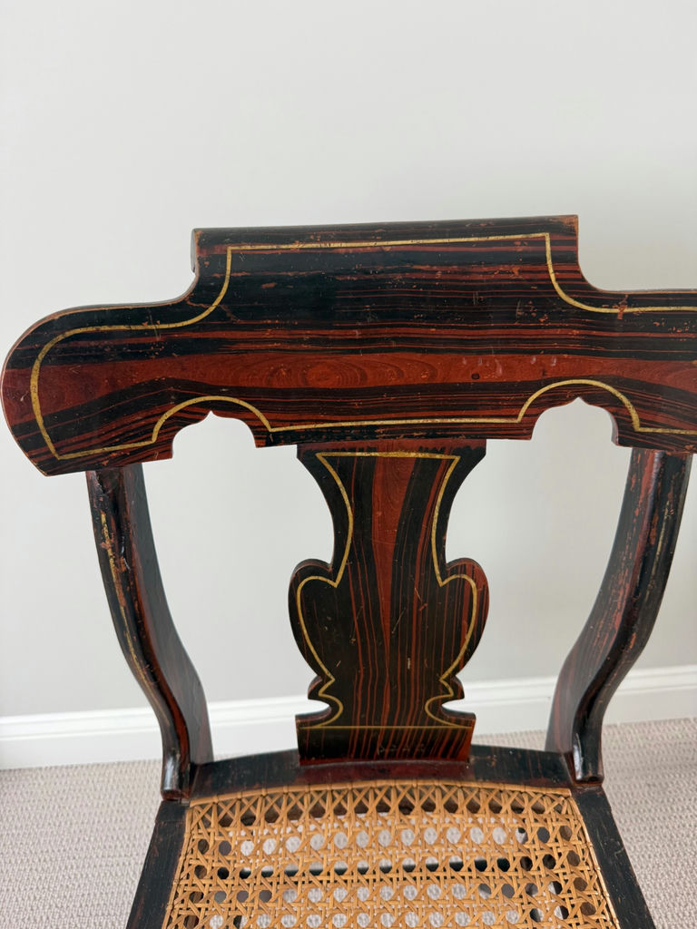 Antique wooden Hitchcock chair  with caned seat - image 2 of 3