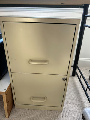 Beige two-drawer metal filing cabinet - Image 1 of 1
