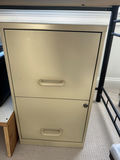 Beige two-drawer metal filing cabinet - thumbnail 1 of 1