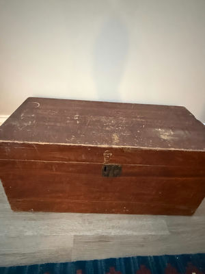 Antique Wooden storage chest  - Image 1 of 3