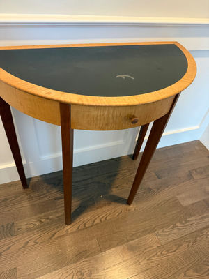 Demi-lune console table with black chalk board top  - Image 1 of 3