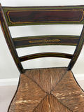 Black painted chair with woven rush seat and decorative back - thumbnail 3 of 3