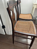Pair of vintage caned-seat wooden chairs - thumbnail 3 of 4