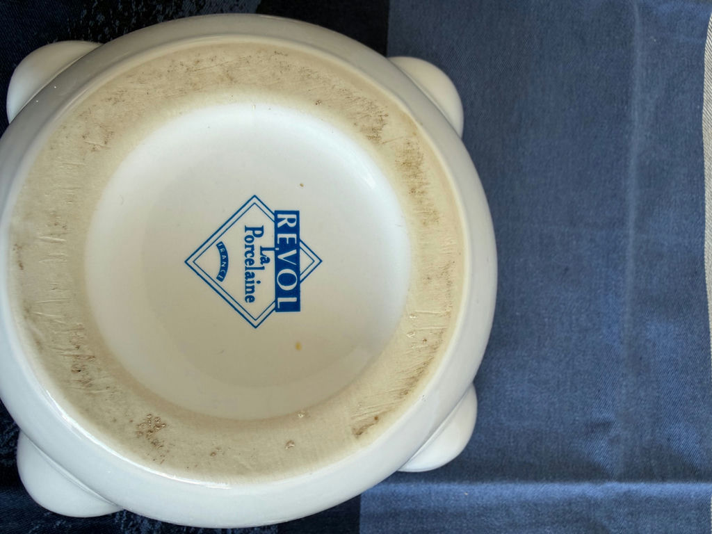White ceramic kitchenware set: pitcher, creamer, bowl - image 4 of 4