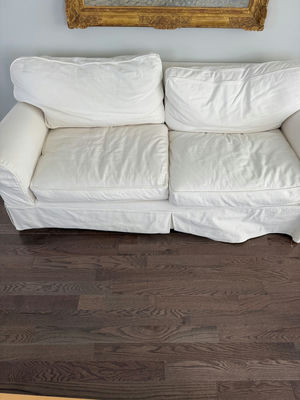 White slipcovered sofa - Image 1 of 3