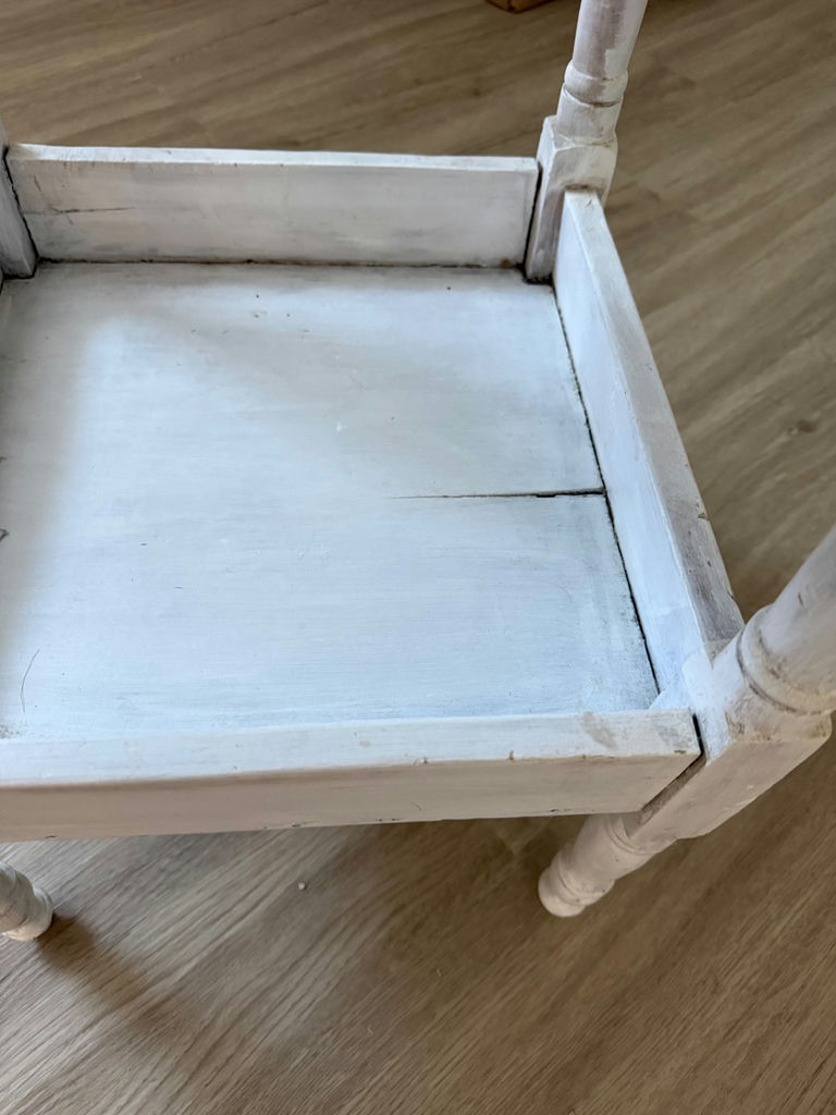 Distressed white nautical end table with drawer and lower shelf - image 4 of 5