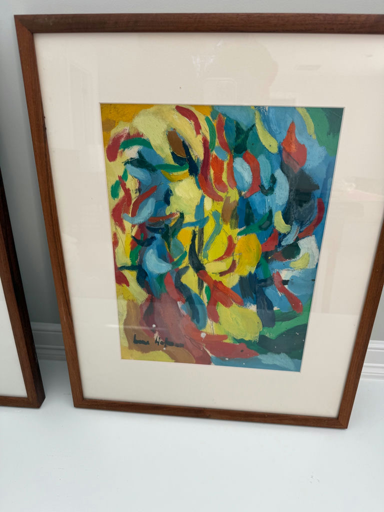 Framed abstract painting by Hans Hoffman - image 1 of 3
