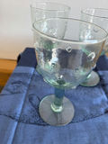 6 Green glass goblets - thumbnail 2 of 2